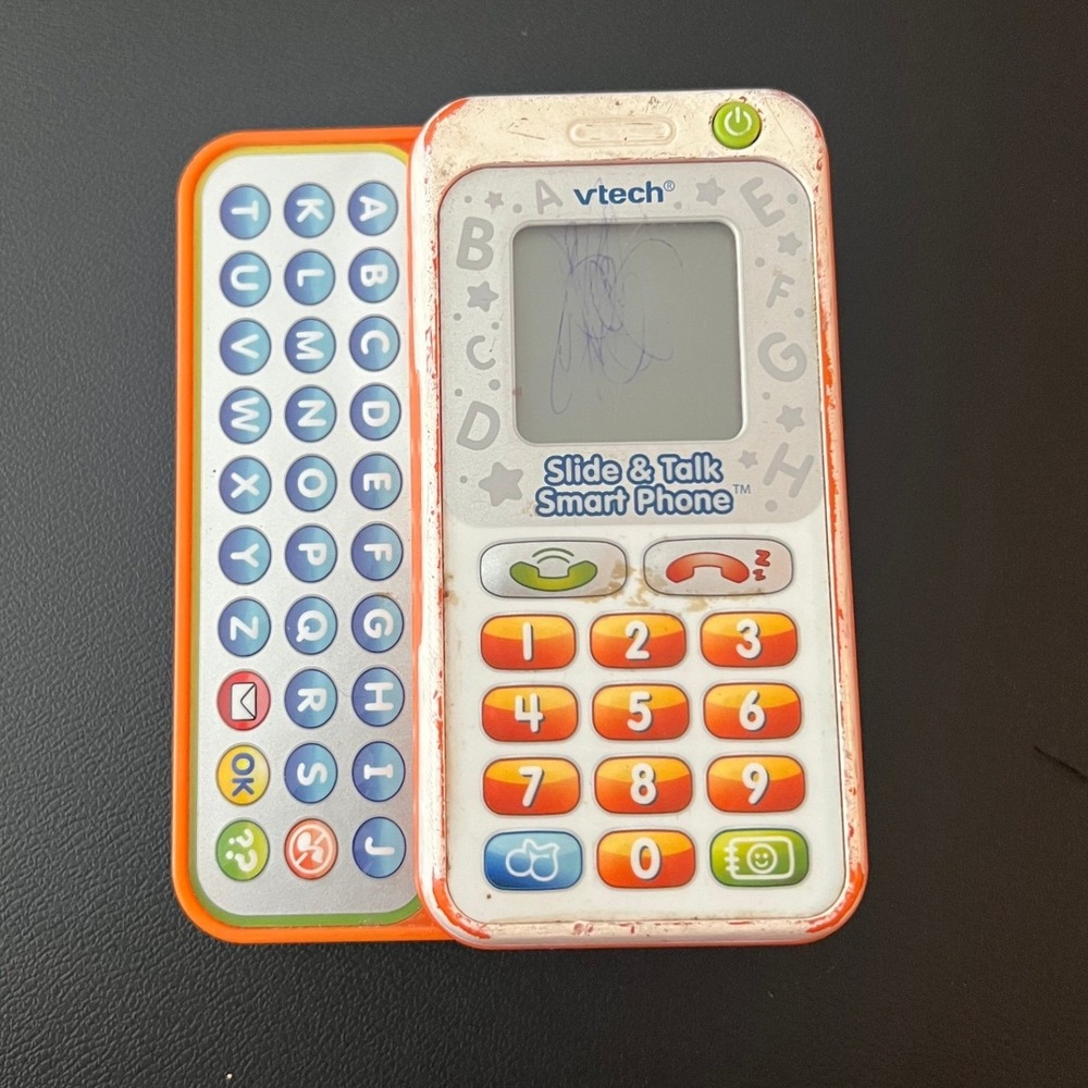 VTech Slide & Talk Smart Phone Orange White Learning Toy A-Z Keyboard 1204
